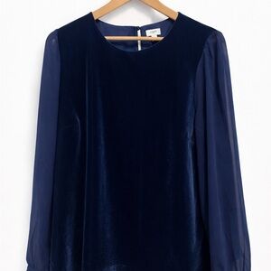 J. Crew Navy Velvet Women's Blouse